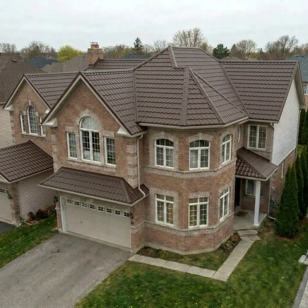 Metal roof in Chocolate Brown (euro-tile)