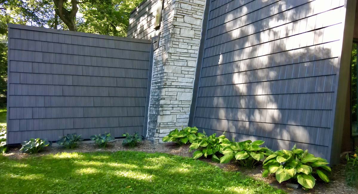 Cedar Creek Shake metal shingle roof in Antique Brown