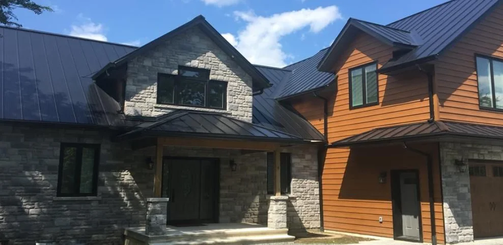 Finished Heritage Junior roof with traditional vertical seam lines